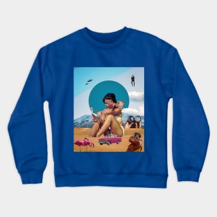 A beautiful woman in the desert Crewneck Sweatshirt